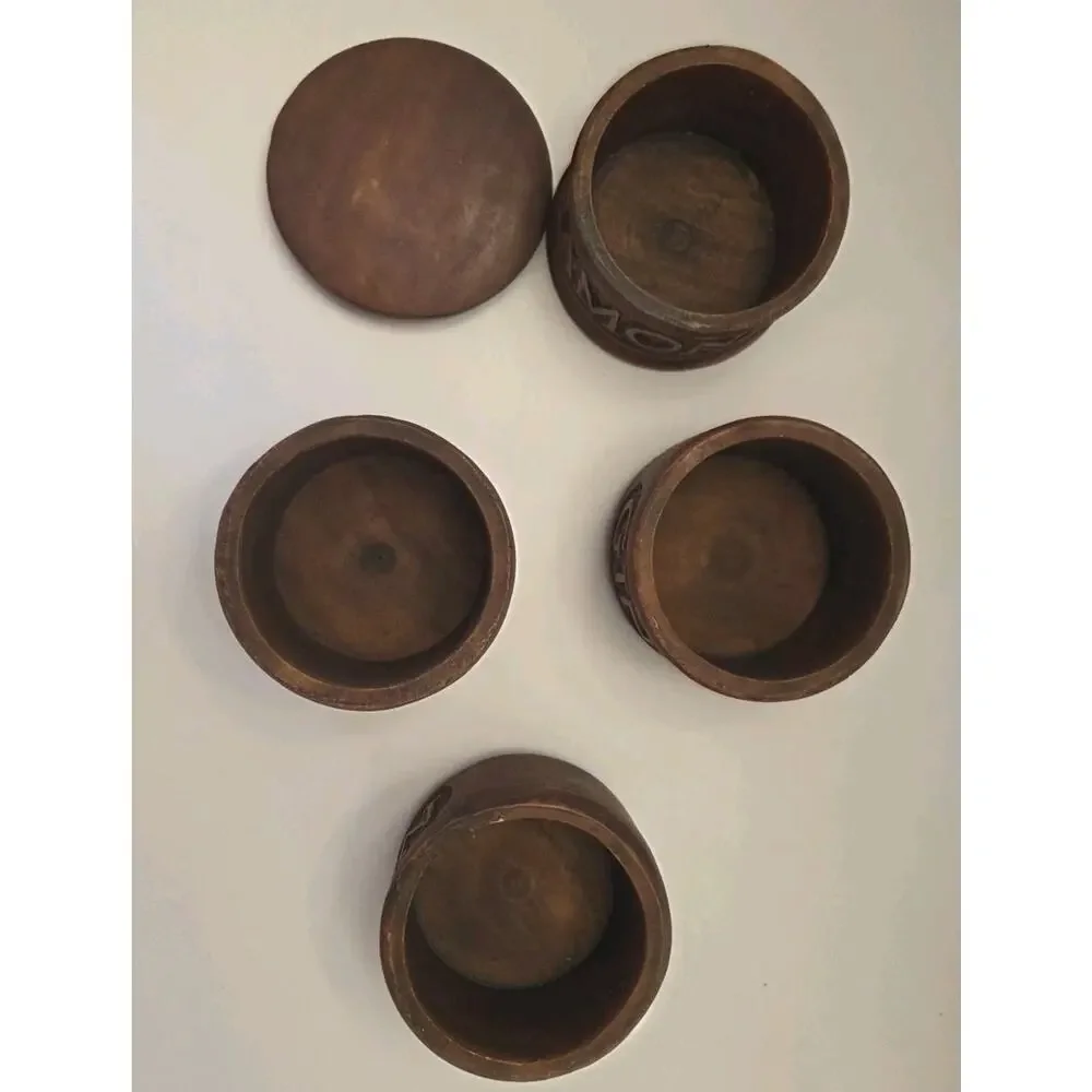 Vintage TreenwWooden Stackable Spice Tower - 4-Piece Set